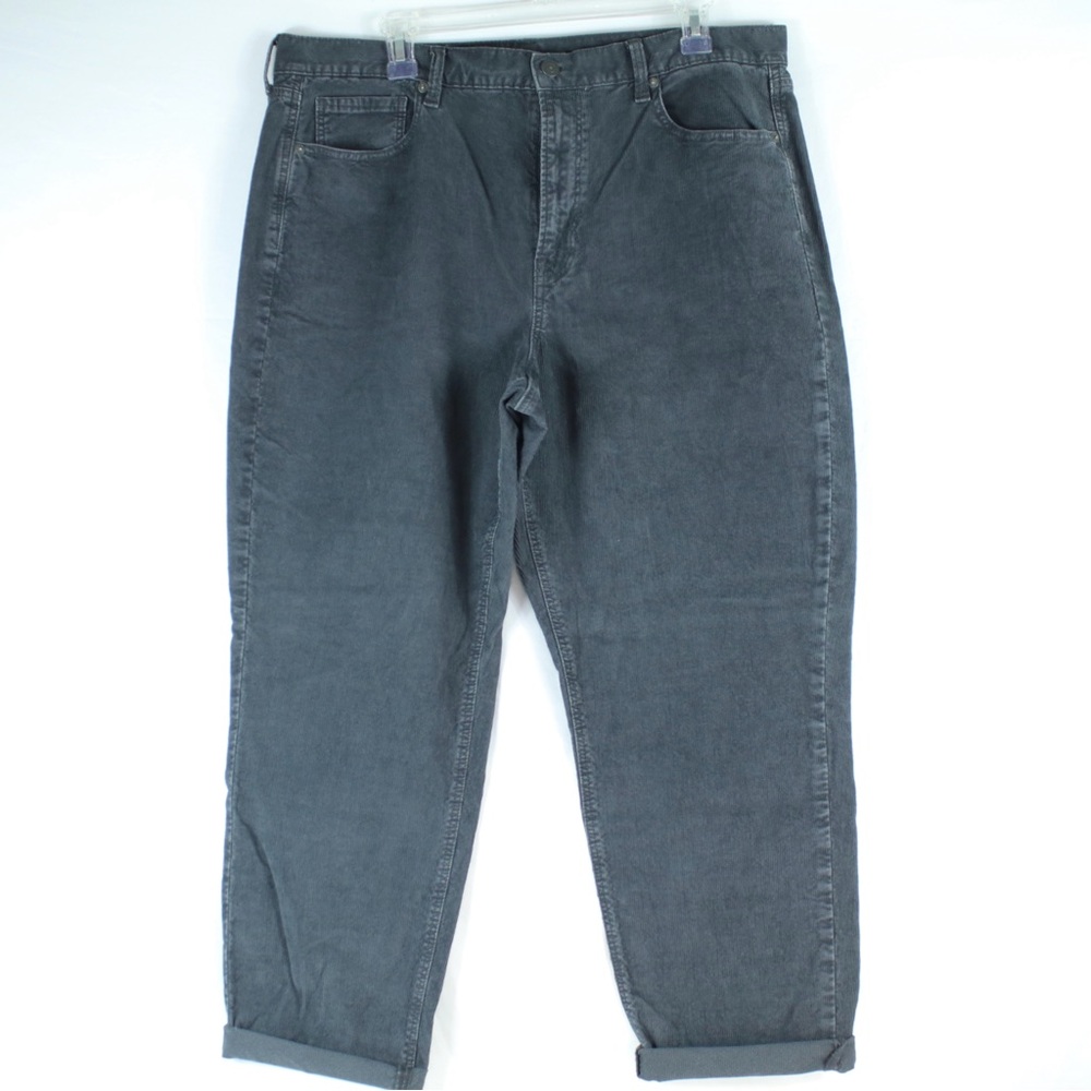American Eagle Outfitters Gray Charcoal Corduroy Mom Jean Womens Size 16